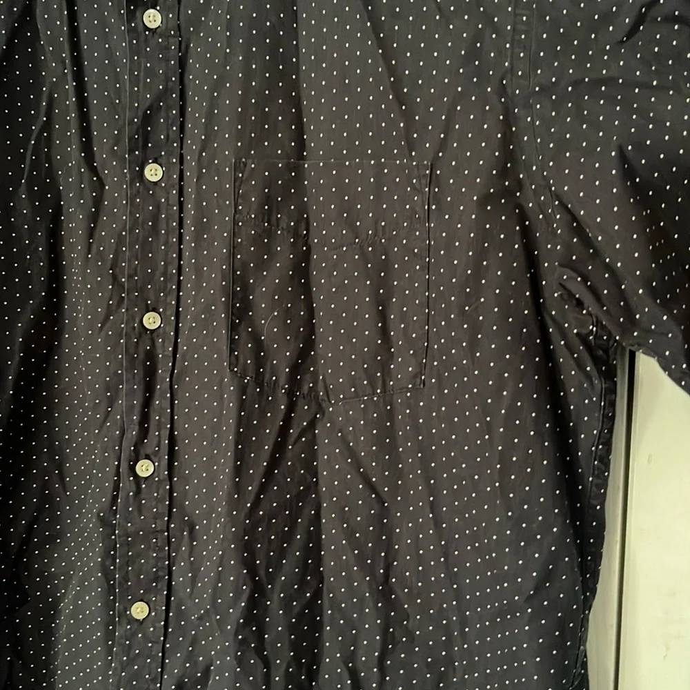 J. Crew Brown Casual Polka Button Down Shirt (Size L)